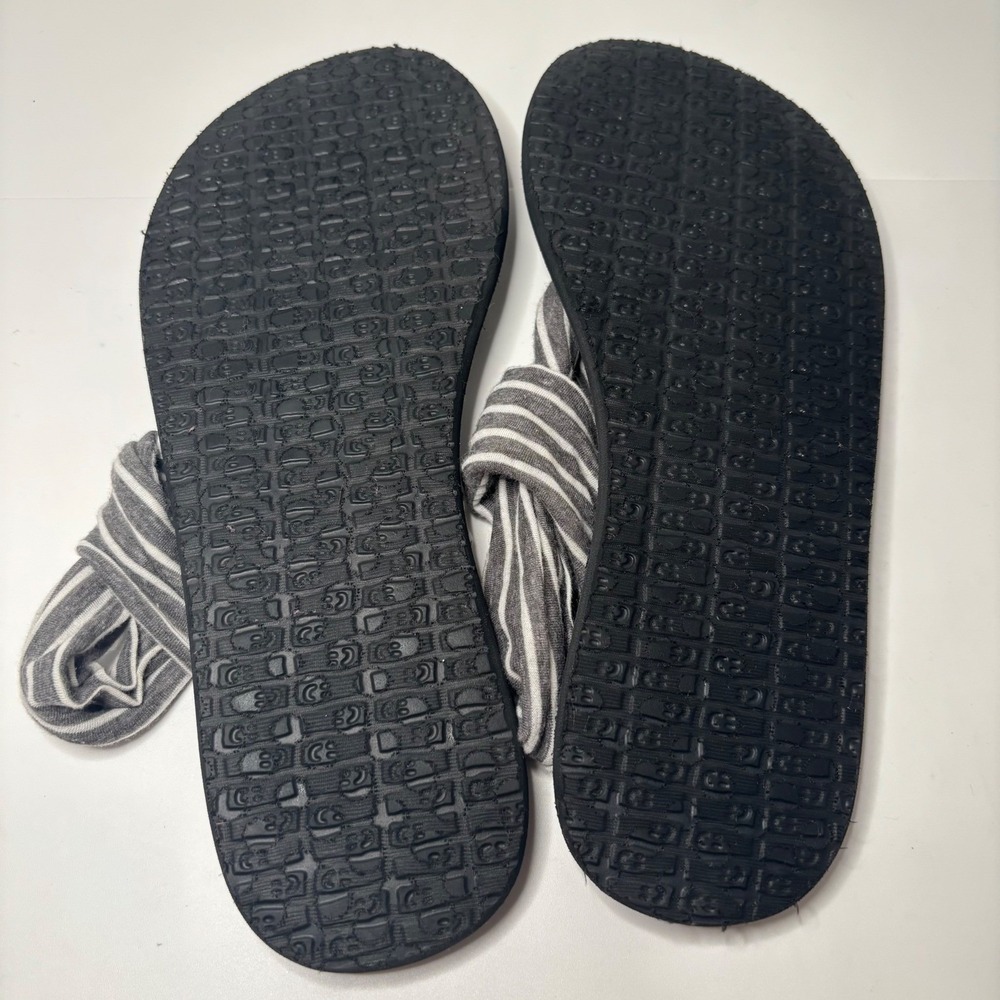 Sanuk Yoga Sling 2 Sandals Womens 10 Grey White Striped NWOT SWS10535 - Picture 4 of 8